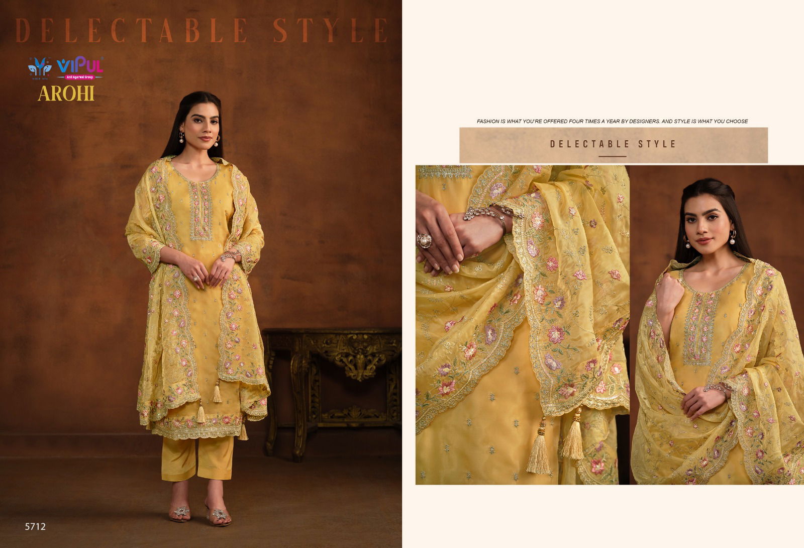 Arohi By Vipul Organza Embroidery Salwar Kameez Wholesale Price In Surat